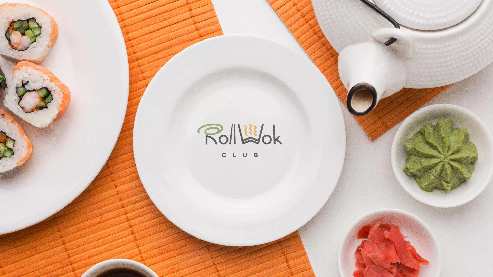 Разработка логотипа и фирменного стиля в Артёмовском для суши-бара «Roll Wok Club» Разработка логотипа и фирменного стиля в Артёмовском для суши-бара «Roll Wok Club»